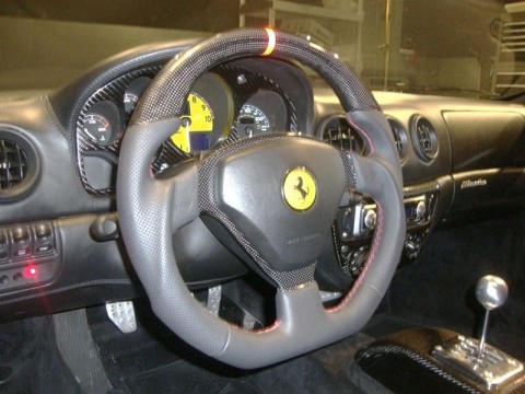 360 Modena carbon steering wheel installed